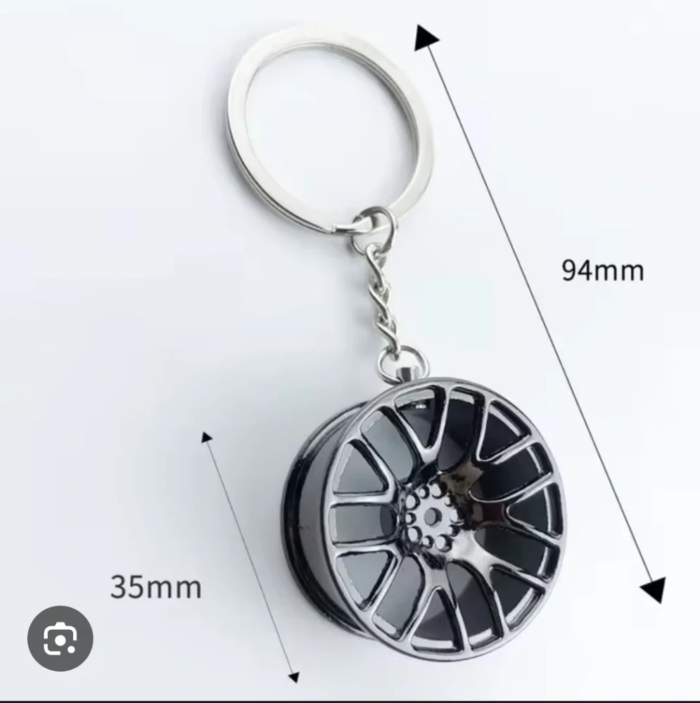 Black Alloy Wheel Keychain Stainless Steel Car Rim Keyring, Car Part‎ Key Holder